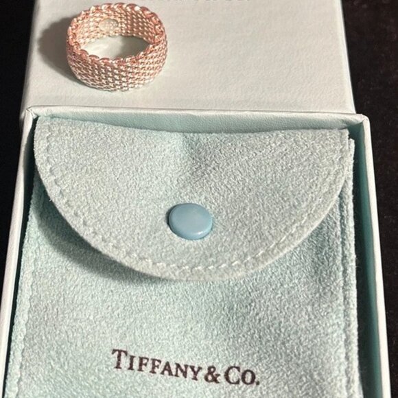 New, Never Worn Tiffany & Co. Sterling Silver Somerset Mesh Ring - size 6 - Picture 2 of 4